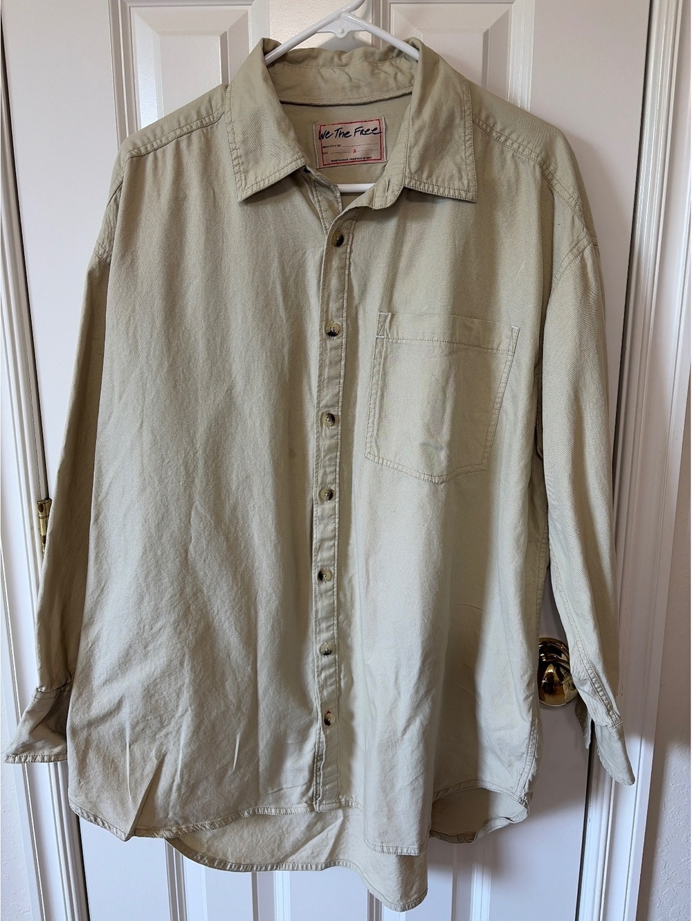We the Free Beige Button Down size Men’s small